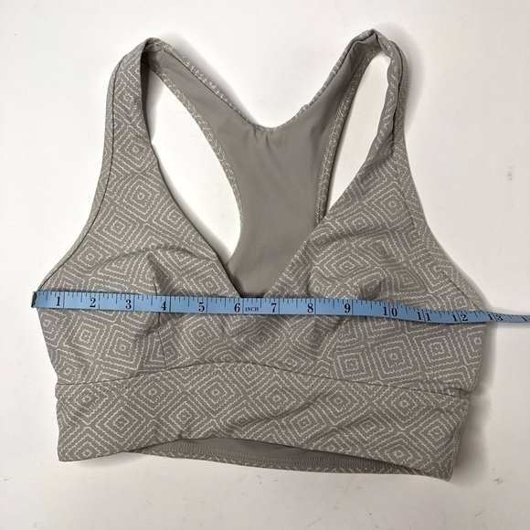 RUNNING Bare Light Grey Geometric Diamond Racerback Active Sports Bra SIZE XS - Picture 9 of 10
